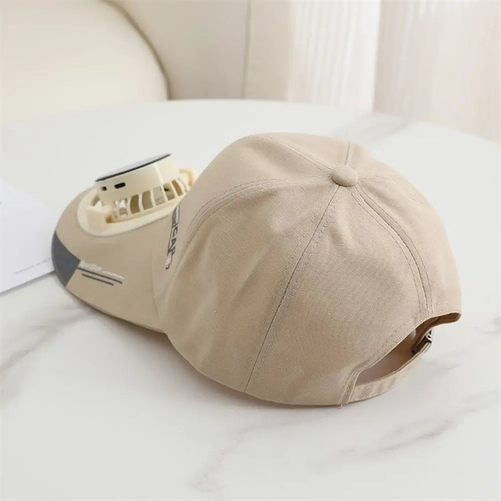 Solar Fan Baseball Cap With Rechargeable Battery