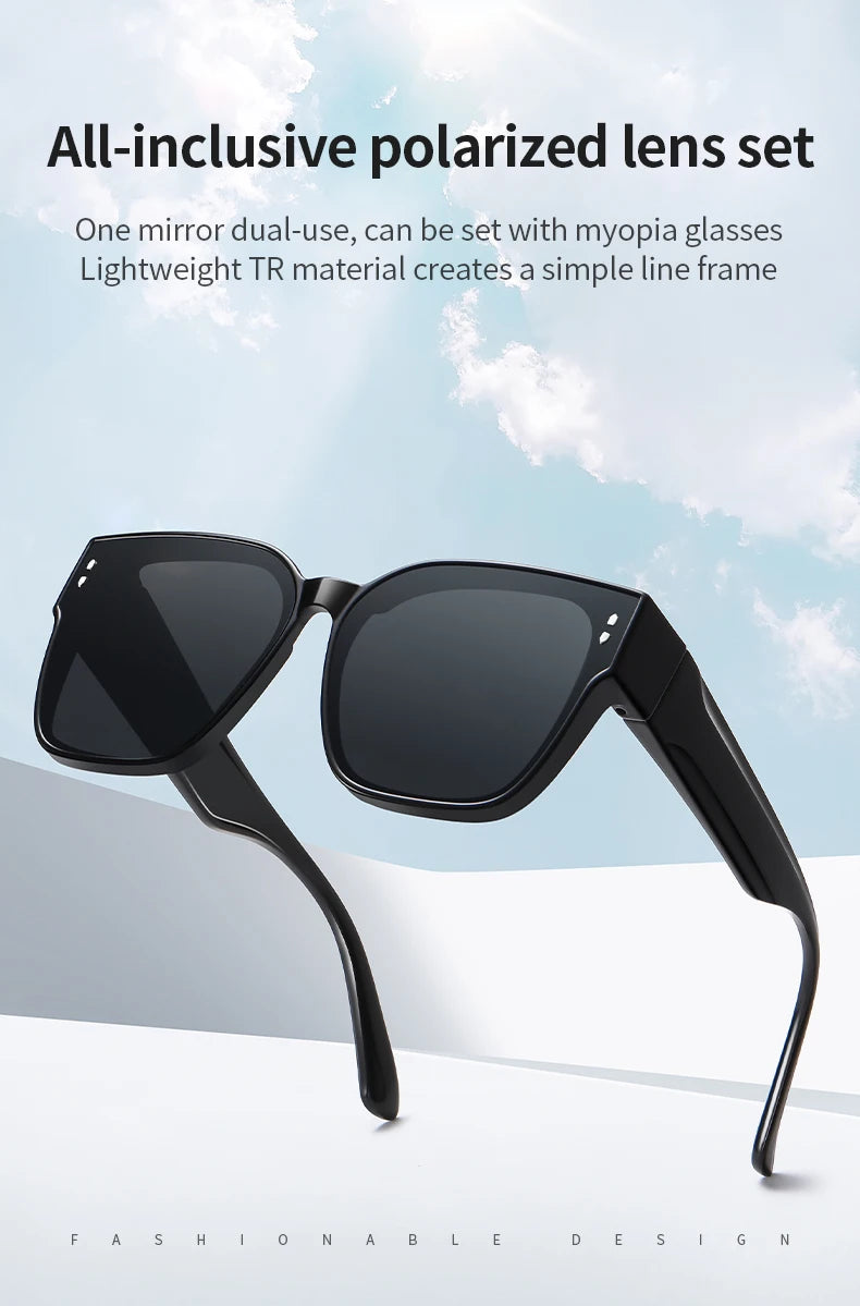 Fit Over Polarized Sunglasses UV400 Anti-Glare Driving Eyewear for Prescription Glasses Men Women