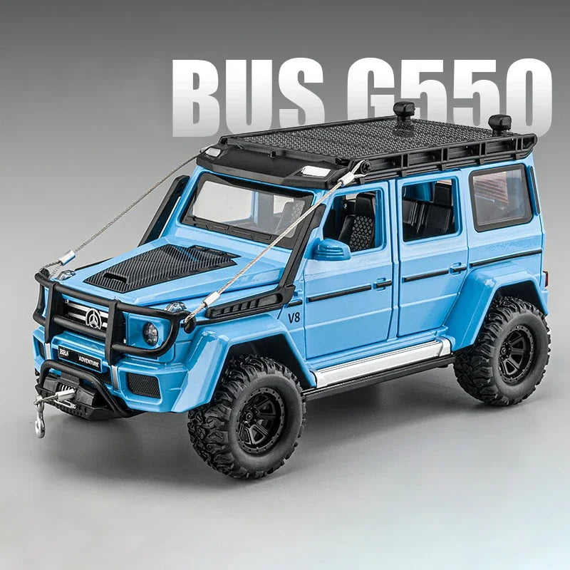 1:24 Alloy Diecast Toy Car Model G550 4X4 Adventure Edition Off Road Vehicle Model with Sound Light SUV Toy