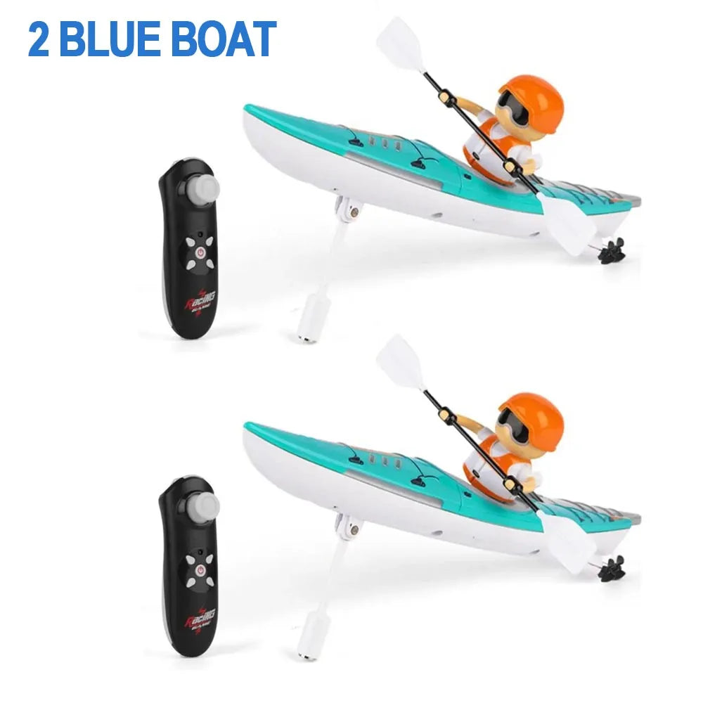 Rc Boat Kayak Racing Ship 2.4G Remote Control Rowing Boat Paddling Water Competition Games Summer Outdoor Toy for Boys Gift