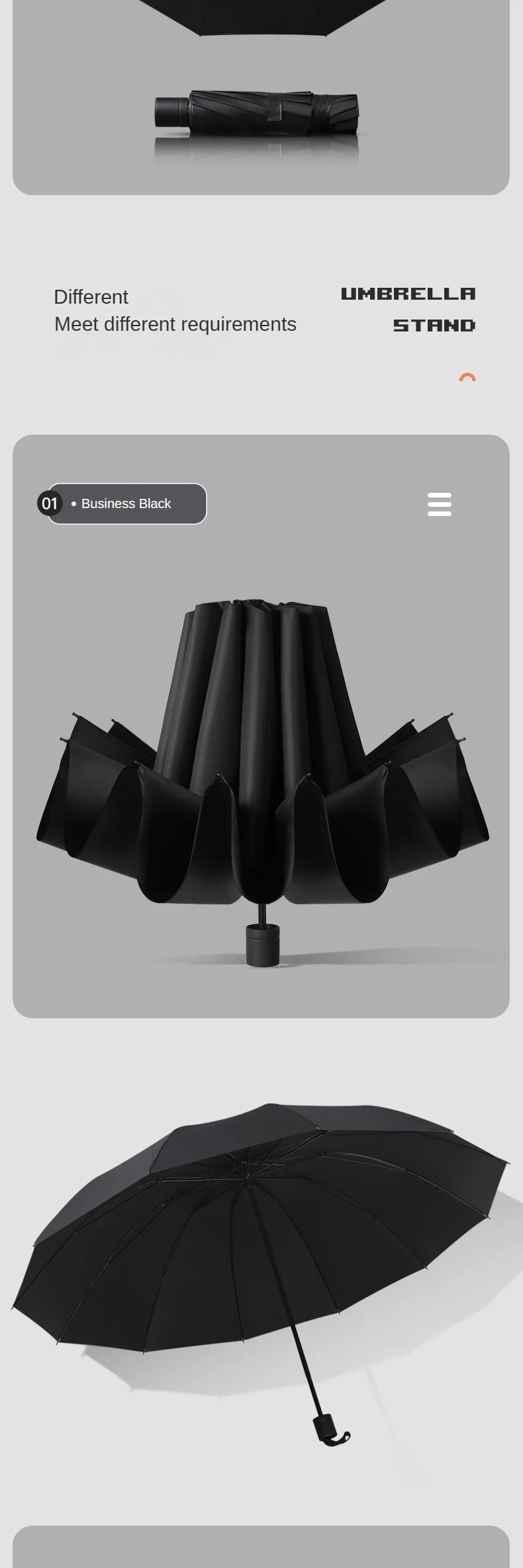 A super large foldable umbrella with black glue and sun protection, reinforced with 12 bones, sturdy for three men and women, su