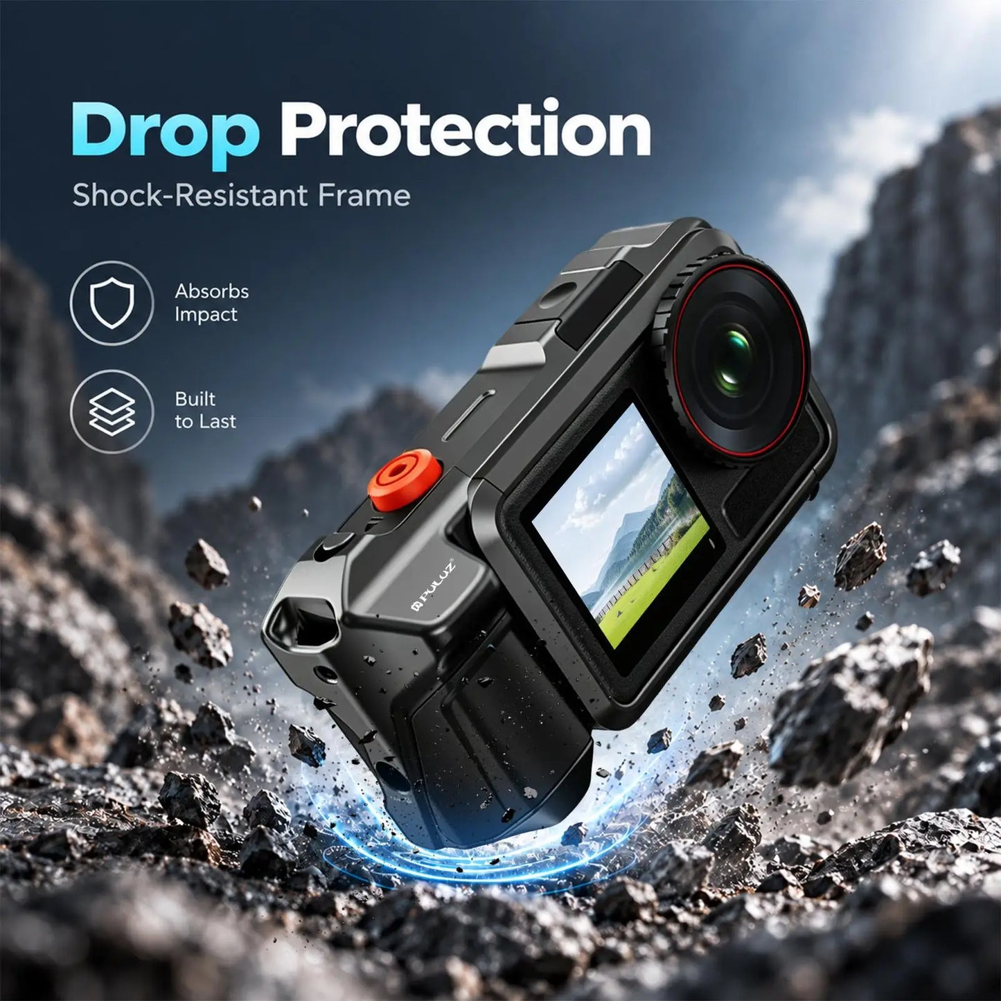 Metal Camera Cage with Handle Grip for DJI Osmo Action Cameras