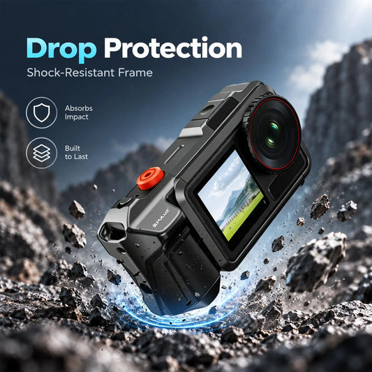 Metal Camera Cage with Handle Grip for DJI Osmo Action Cameras
