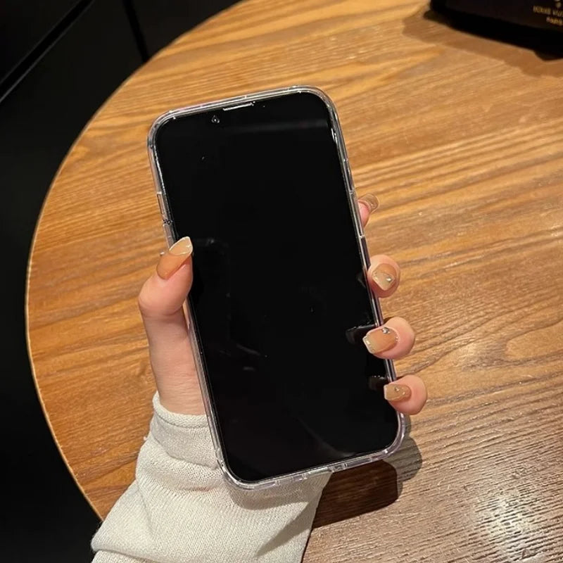 Luxury Transparent Soft Acrylic Phone Case for iPhone 17 Air 16 15 Pro Max 14 Pro Shockproof Cover