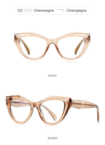 HONGMEI Unique Design Myopia Prescription Glasses Women Cat Eye Hyperopia Reading Anti Blue Light Optical Eyeglasses Frame2166