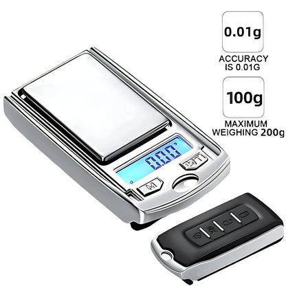 Led Balance Weight Jewelry Mini Scale Electronic Digital Night Vision Portable Car Key Flat Household High Precision Accurate