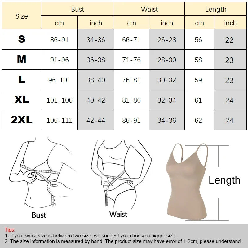 Women Shapewear Camisole Tank Top – Tummy Control Slimming Vest