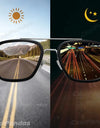 Photochromic Polarized Tony Stark Square Sunglasses for Men Steampunk Driving Glasses