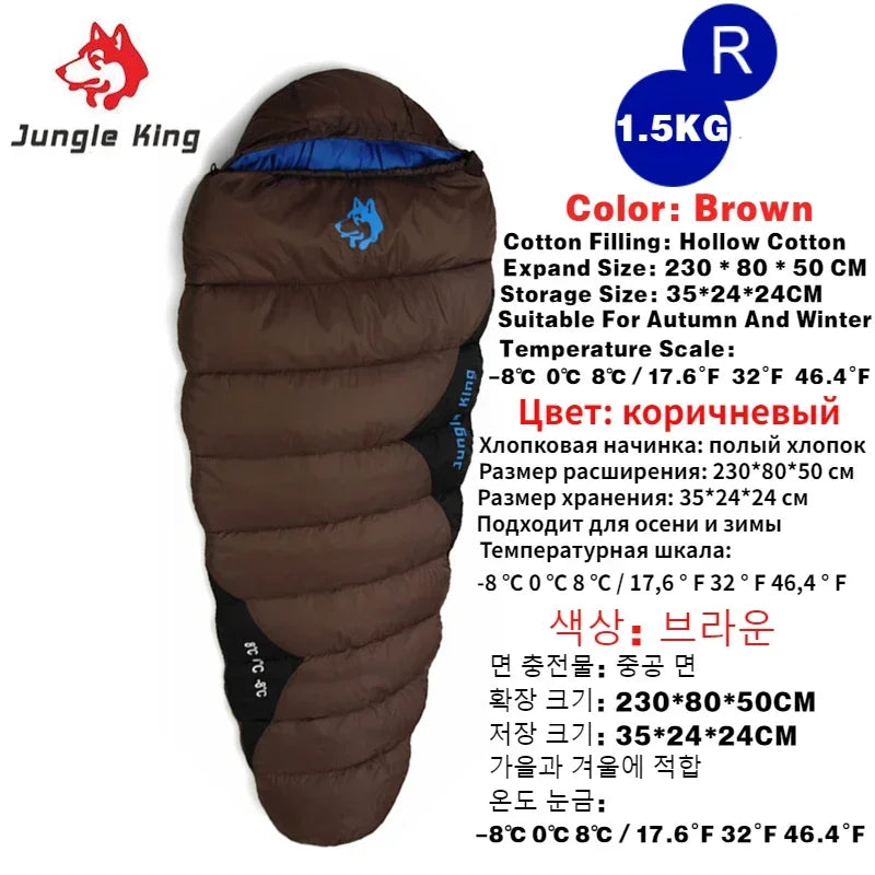 1.5KG Thickened Winter Cold Weather Waterproof Sleeping Bag Camping Hiking Supplies -8℃ Cotton Sleeping Bags