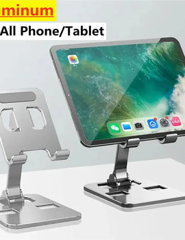 Universal Aluminum Alloy Portable Tablet Holder For iPad Adjustable Flexible Folding Lazy Desktop Live Mobile Phone Stand Mount