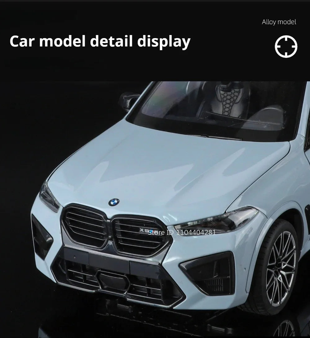1:18 X5M Honda Accord Car Toys Alloy Diecast Models Shock Absorption Doors Opened Front Wheel Steering Vehices Desktop Ornament