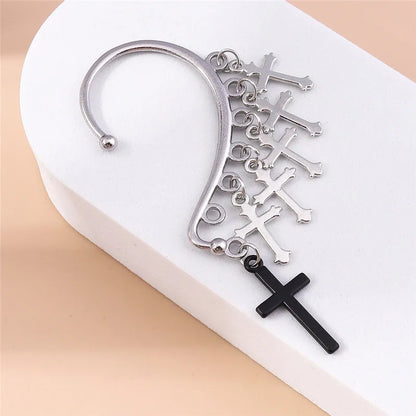 1Pc Fashion Punk Cross Clip Earring for Teens Ear Cuffs Zinc Alloy Cool Jewelry Vintage Retro Metal Earrings