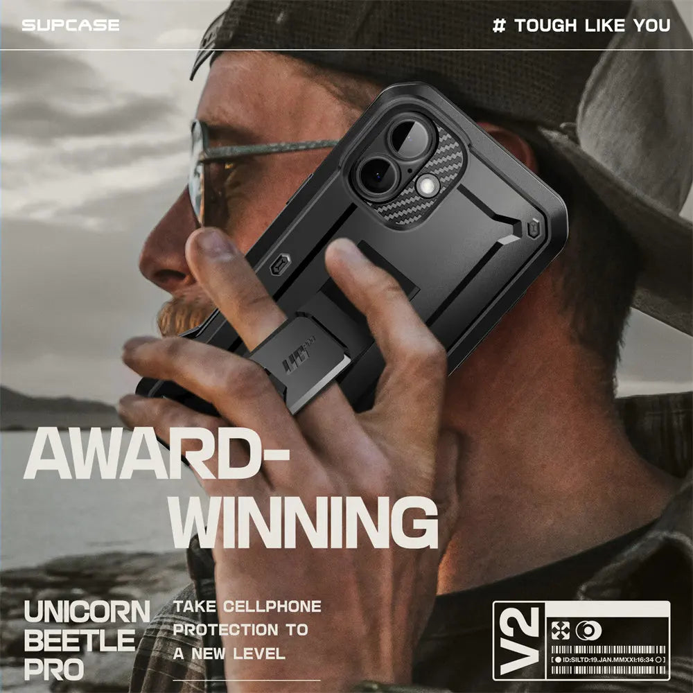 For iPhone 16 Case 6.1" (2024) UB Pro Full-Body Heavy Duty Rugged Phone Case with Built-in Screen Protector