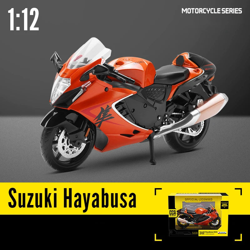 Diecast Suzuki Hayabusa GSX1300R Racing Motorcycle Model 1 to 12 Scale