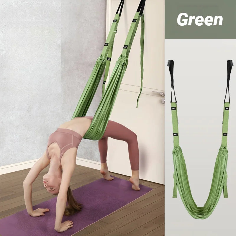 Adjustable Aerial Yoga Strap Pull Rope Women Hammock Stretch Leg Splits Trainer Female Gym Belt Swing Stretching Fitness