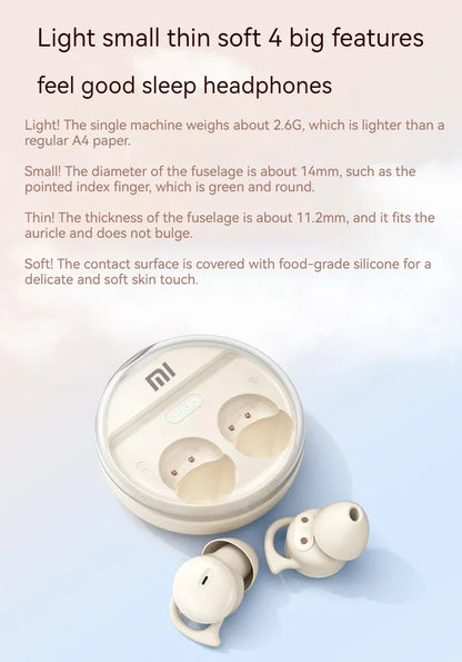 XIAOMI TWS Wireless Earbuds Bluetooth5.3 Sleeping Headphone Invisible Mini Earphone Noise Cancelling Comfortable Headset