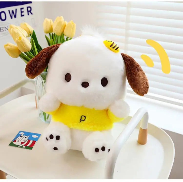 Cartoon Sanrio Pochacco Plush Toy Soft Stuffed Doll Cute Sofa Cushion Bedroom Decoration  Soothing Pillow  Anime Gift