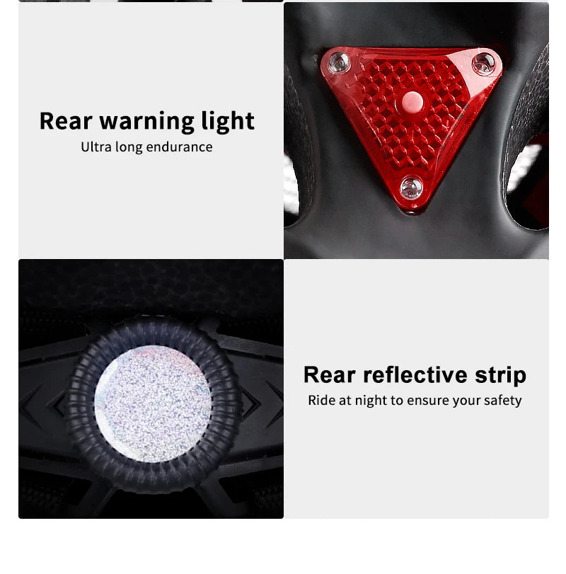 Ultra Lightweight Cycling Helmet With Magnetic Goggles And LED Rear Light