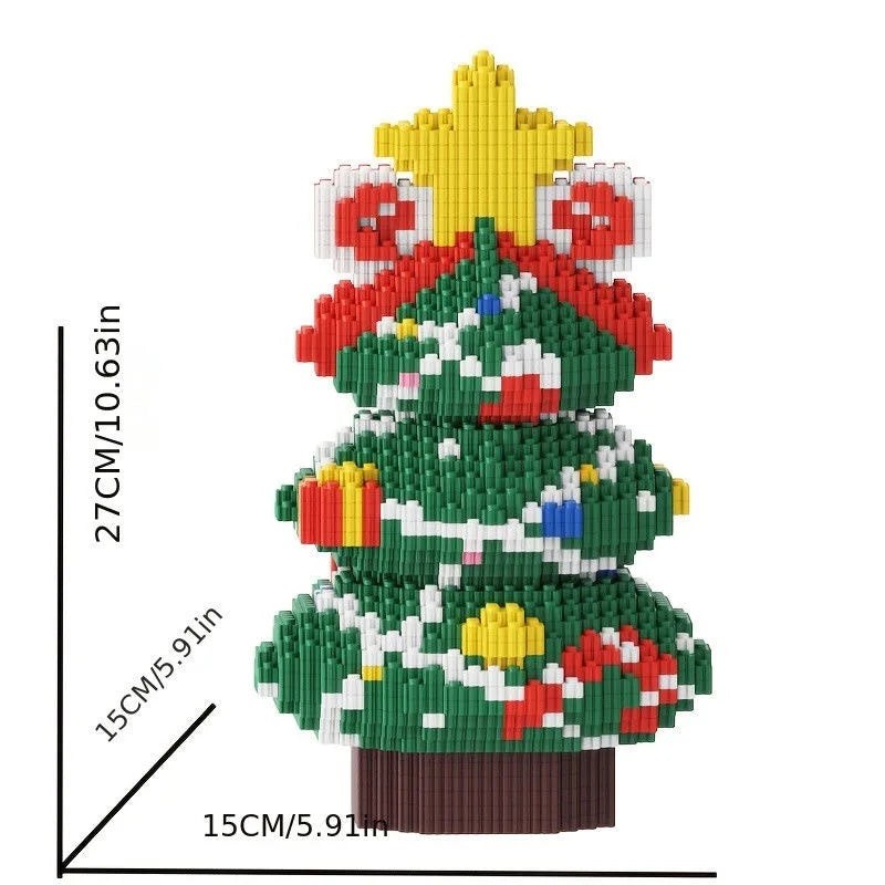 Santa Claus Elk Christmas Tree Building Blocks Toy Set Small Particle Bricks Building Blocks Toys Christmas Gift
