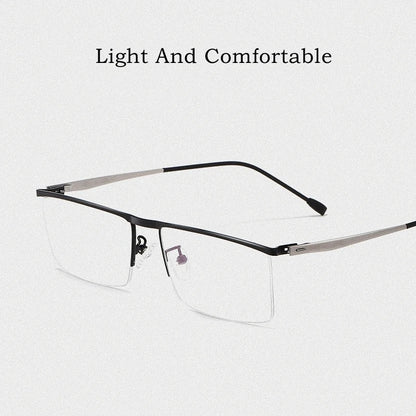 Business Screwless Design Half-Frame Eyewear Men's Small Face Myopia Optical Prescription Eyeglasses Frame