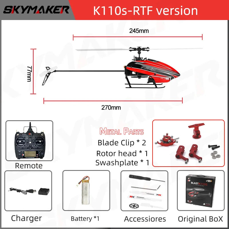 XK K110s RC Helicopter BNF 2.4G 6CH 3D 6G System Brushless Motor RC Quadcopter Remote Control Drone Toys For Gifts