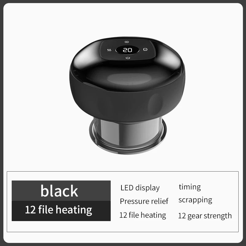 Body Cupping Scraping Massager Smart Electric Vacuum Cupping Red Light Heating Suction Cup Device for Body Back Neck Arm Massager