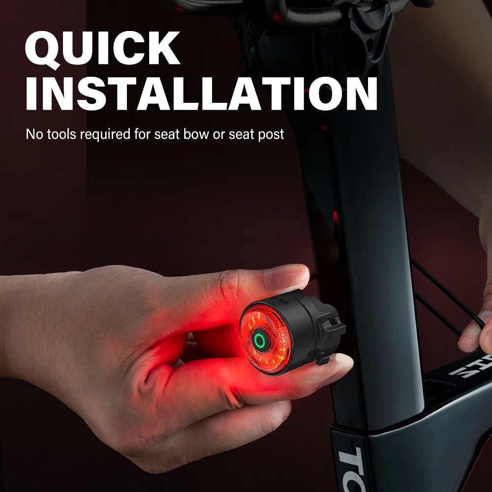 Team Sync Tail Light 50m Auto Brake Sensing Bicycle Rear Light LED Rechargeable IPX6 Waterproof Cycling Taillight