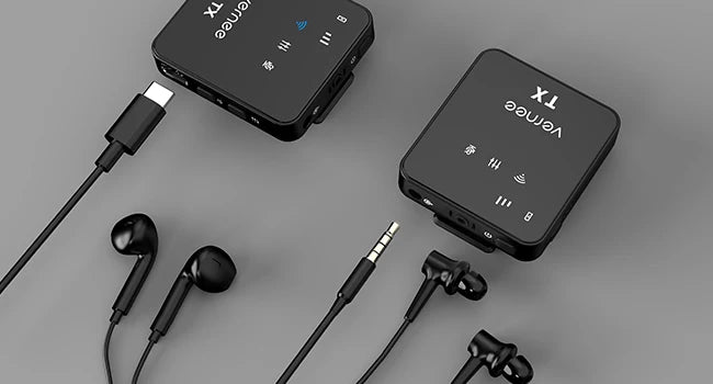 V3 Wireless Microphone Lavalier 180m Range Noise Cancellation Mini Mic for iPhone Camera 20H Battery for Photography Vlog