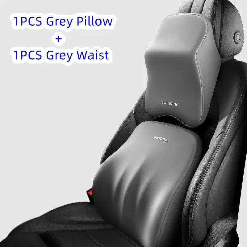 Car Lumbar Back Support Headrest Neck Pillow Memory Foam Lumbar Pillow Universal Soft Neck Pillows Cushion Car Seat Cushion
