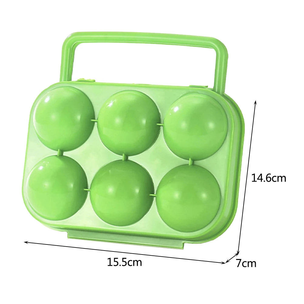 6-Grid Portable Egg Storage Box – Shockproof & Drop-Resistant Refrigerator Egg Organizer Case