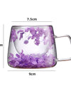 Double Wall Transparent Glass Coffee Cup with Handle Double-layer Heat Insulation High Temperature Juice Milk Cup