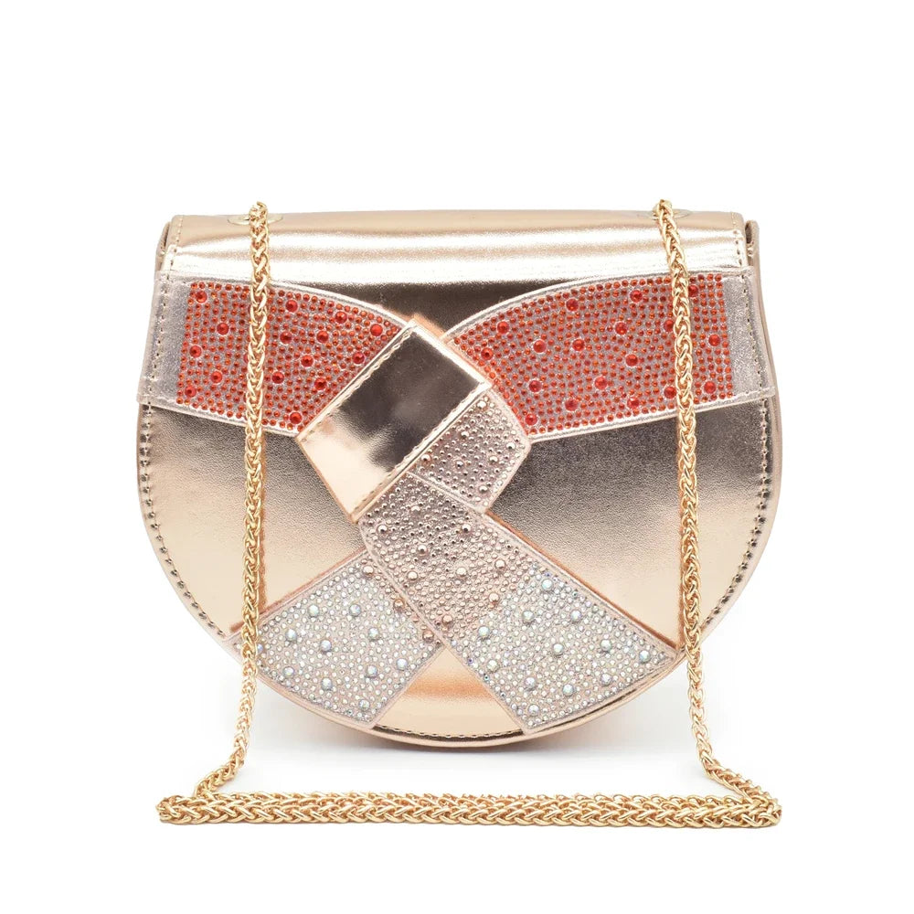 Women Nigerian Italian Shoes and Bags Set Decorated with Rhinestone Peep Toe High Heels Women Pumps for Wedding