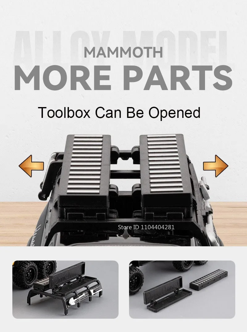 1:24 Mammoth F-150 Raptor Diecast Alloy Model Toy Car Doors Opened Sound Light Pull Back Miniature Vehice Adult Boy Fashion Gift