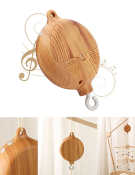 Baby Bed Bell Music Box Hanging Toys Wood Grain 360° Rotary Newborn Infant Crib Mobile Musical Box 0 12 Months Baby Rattles Toys