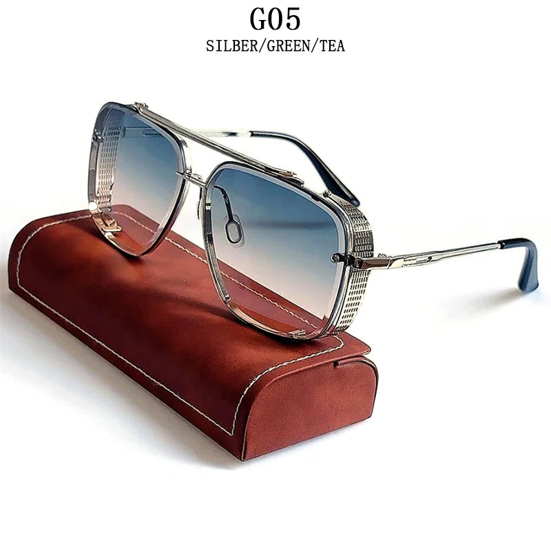 Vintage Steampunk Square Sunglasses With UV400 Protection