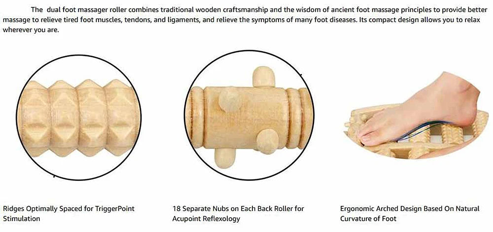 Foot Massager Roller - Plantar Fasciitis & Stress Relief, Foot Arch Pain, Muscle Aches, Soreness - Stimulates Myofascial Release