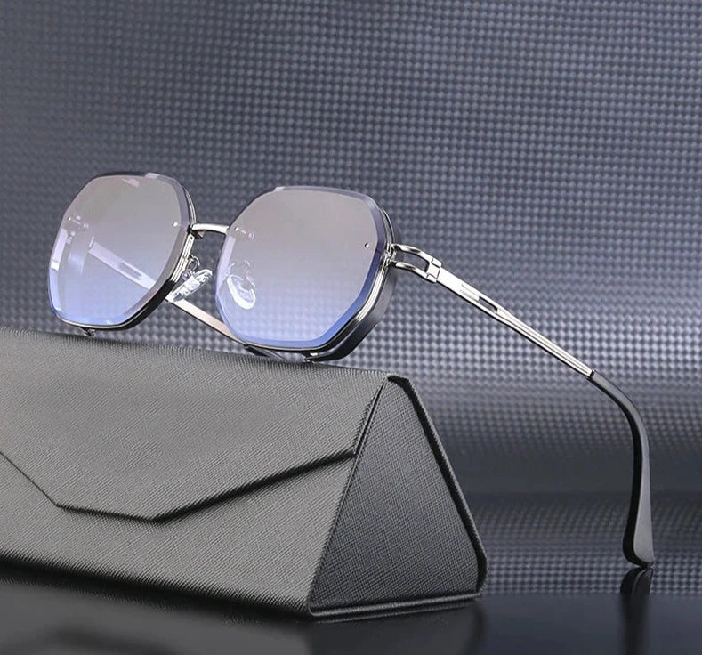 Square Punk Sunglasses For Men Luxury Steampunk Vintage Fashion Glasses Retro Shades