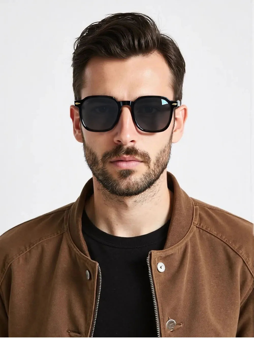 Vintage Square Acetate Frame Sunglasses With UV400 Protection