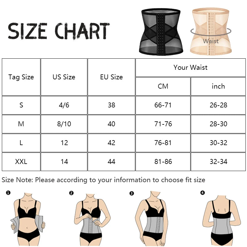 Women Waist Trainer Body Shapers Slimming Belt Modeling Strap Cross Compression Postpartum Band Busters Corsets with Hooks