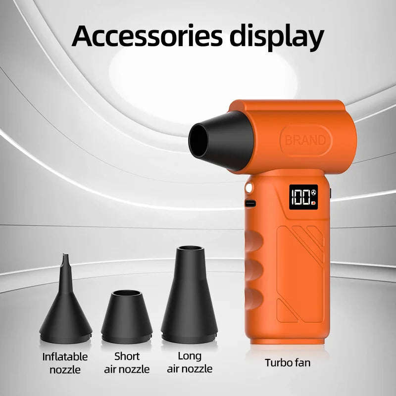 Mini pocket fan, 580,000 RPM turbo hair dryer, portable cordless vacuum cleaner, snow blower, multi-functional cleaning tools