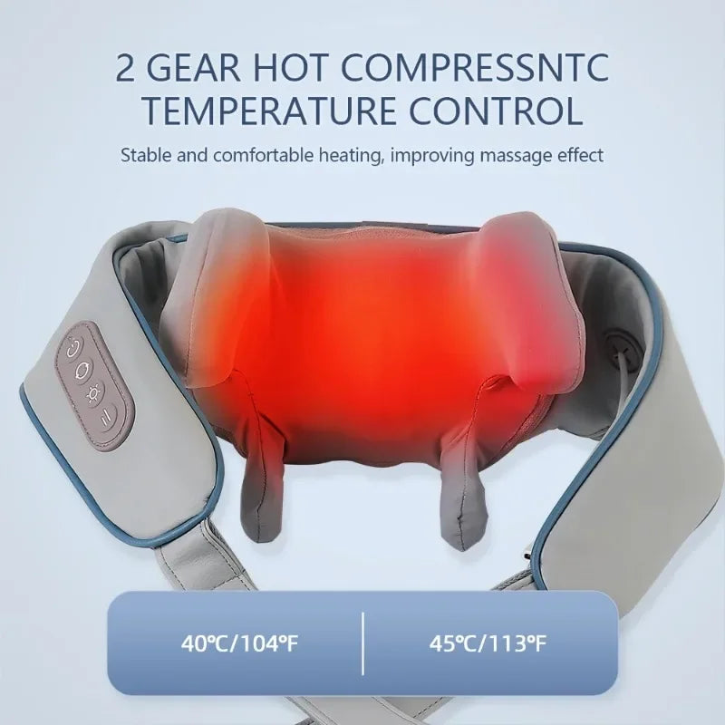 1PC Wireless Neck And Back Massager Neck And Shoulder Kneading Massage Shawl Neck Cervical Relaxing Trapezius Massager