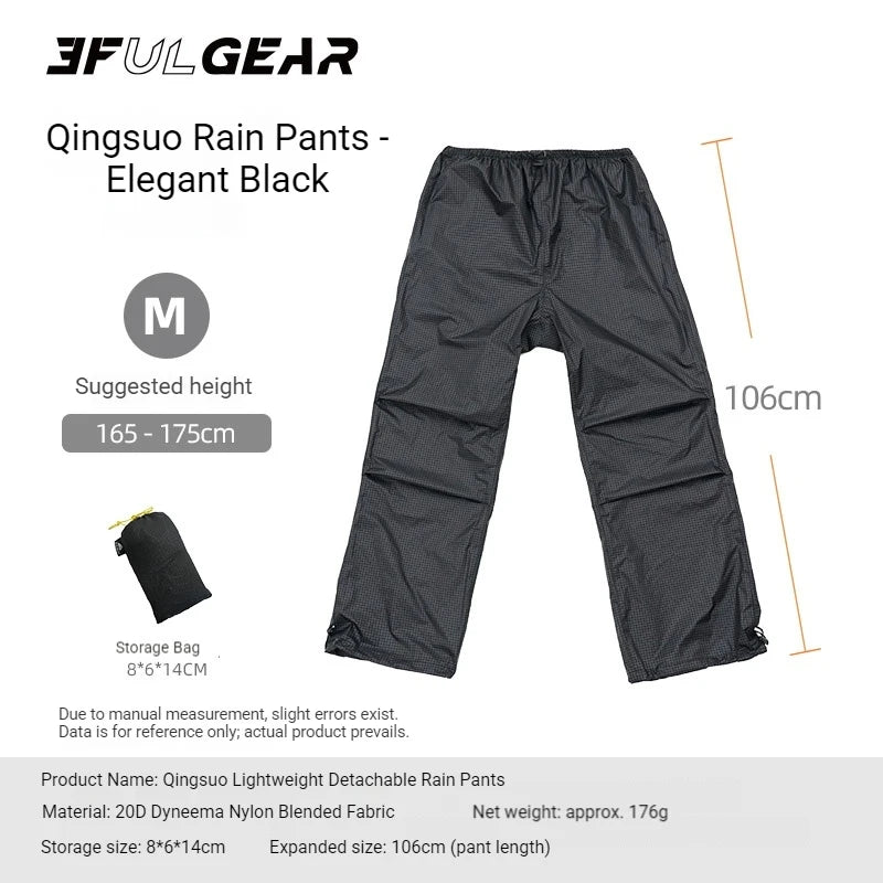 Lightweight Waterproof Hiking Rain Jacket and Pants Set with Hood