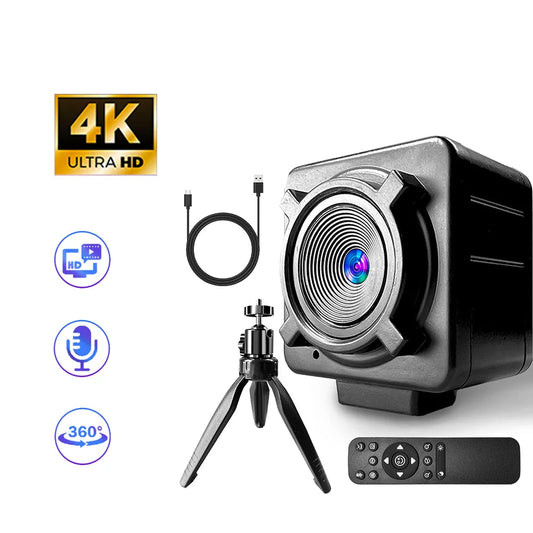 4K Webcam for PC with Autofocus Remote Control USB Camera for Live Streaming Video Calls with Tripod