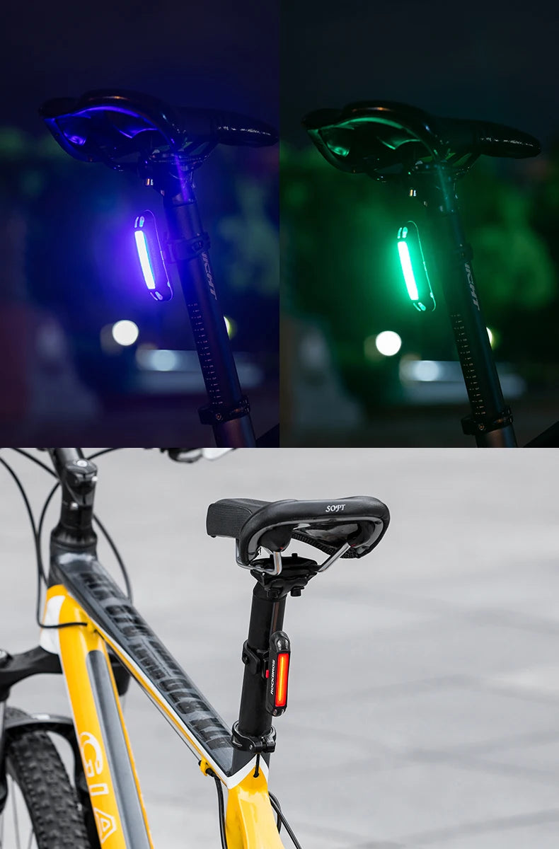 Bicycle Rear Light 500mAH USB Rechargable LED Lamp Bike Tail Light Warning Seatpost Riding Cycling Taillight
