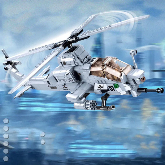MOC Viper Armed Helicopter Rescue Transport Aircraft Building Blocks Set
