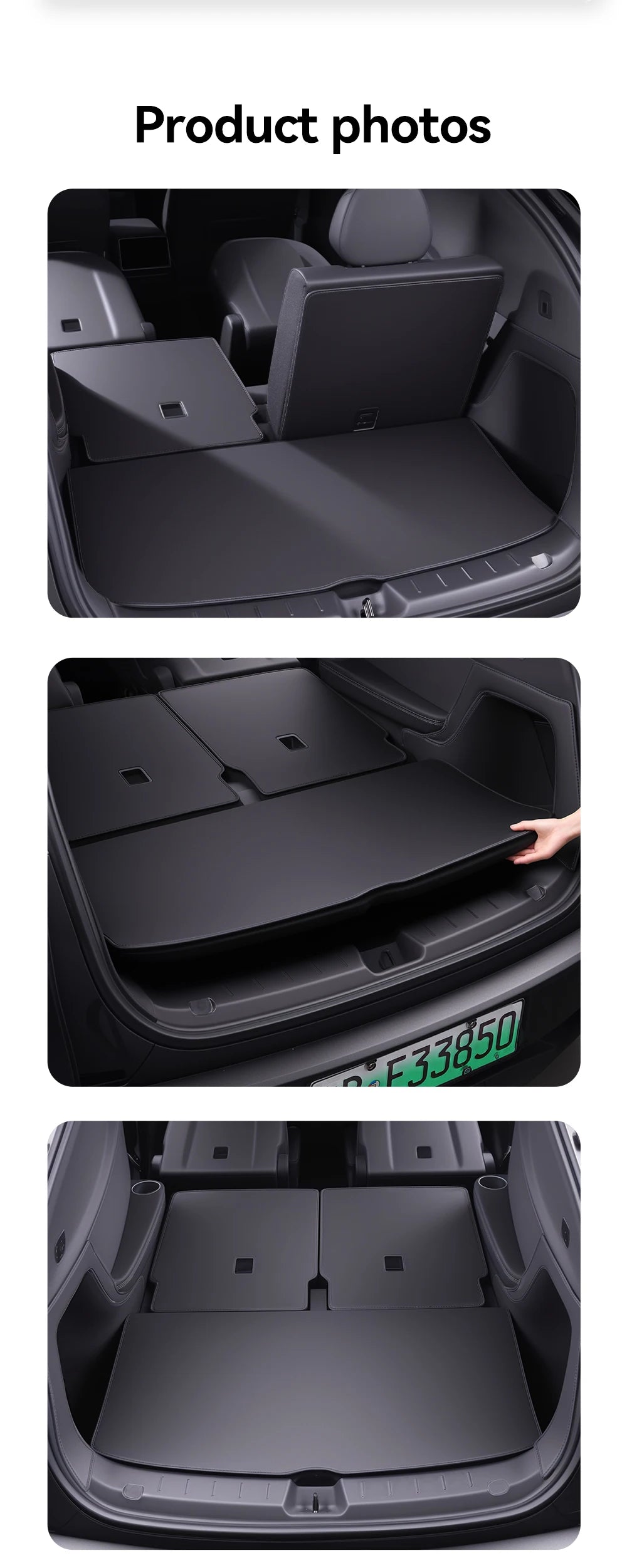Full Coverage Nappa Leather Trunk Mat for Tesla Model YL Juniper 2026 6 Seat All Weather Cargo Liner