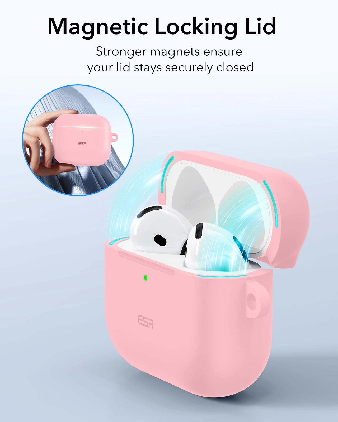 AirPods 4th Generation (2024) Case HaloLock with MagSafe Earphone Protection Cover for AirPods Pro 2nd/1st Gen(2023）
