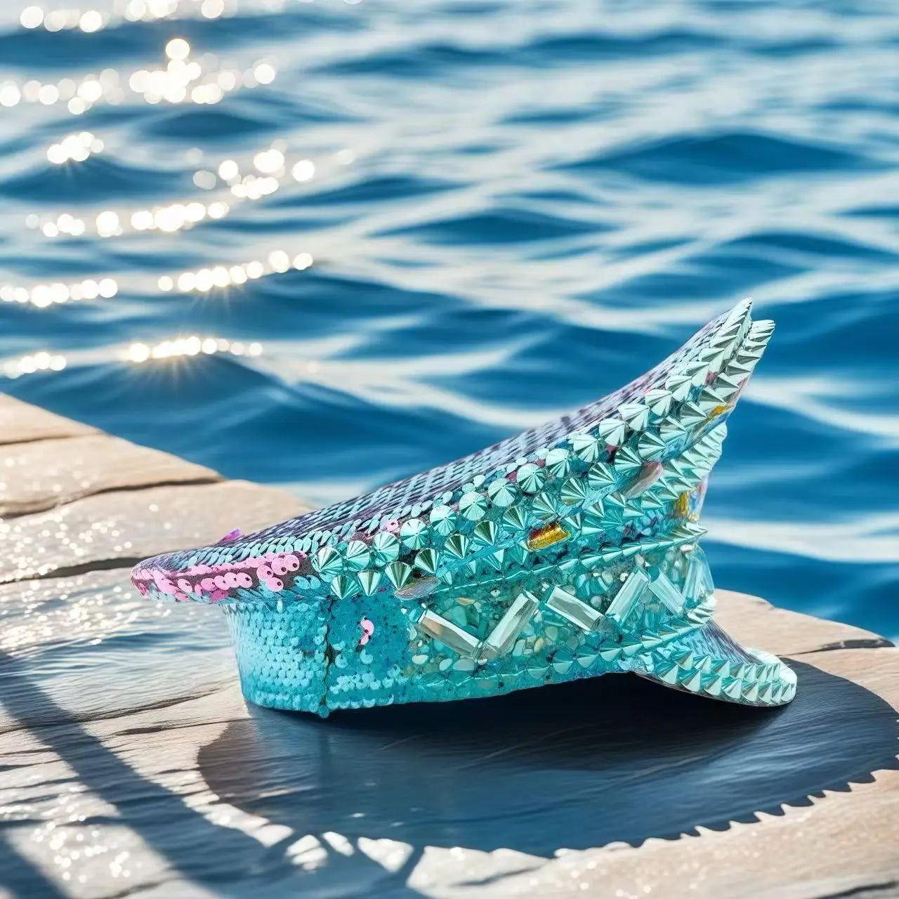 Blue Beach Elegant Burning Man Steampunk Top Hat, Captain Hat Rhinestone Woman, Cruise Party Caps for Man Original