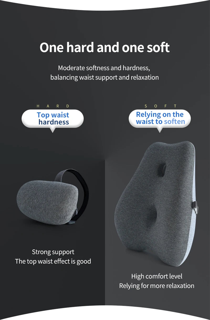 Car Seat Office Chair Massage Back Lumbar Support Memory Cotton Ventilate Cushion Pad Back Lumbar Cushion for Car Driver