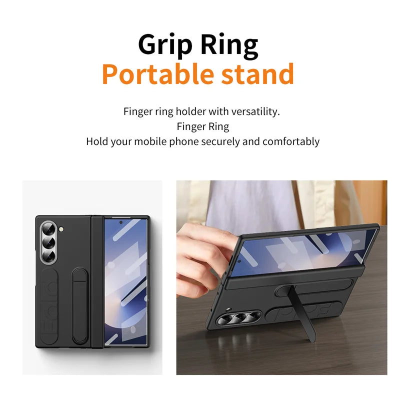 For Samsung Galaxy Z Fold 6 5 4 3  Hinge (with pen) Case Shockproof Full Screen Protector Tempered Glass Folding Cover